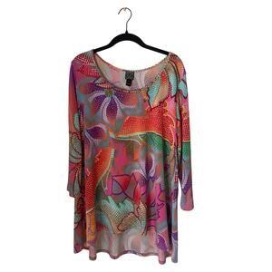 Clara Sun Woo Abstract Floral Top Artsy Stretchy L